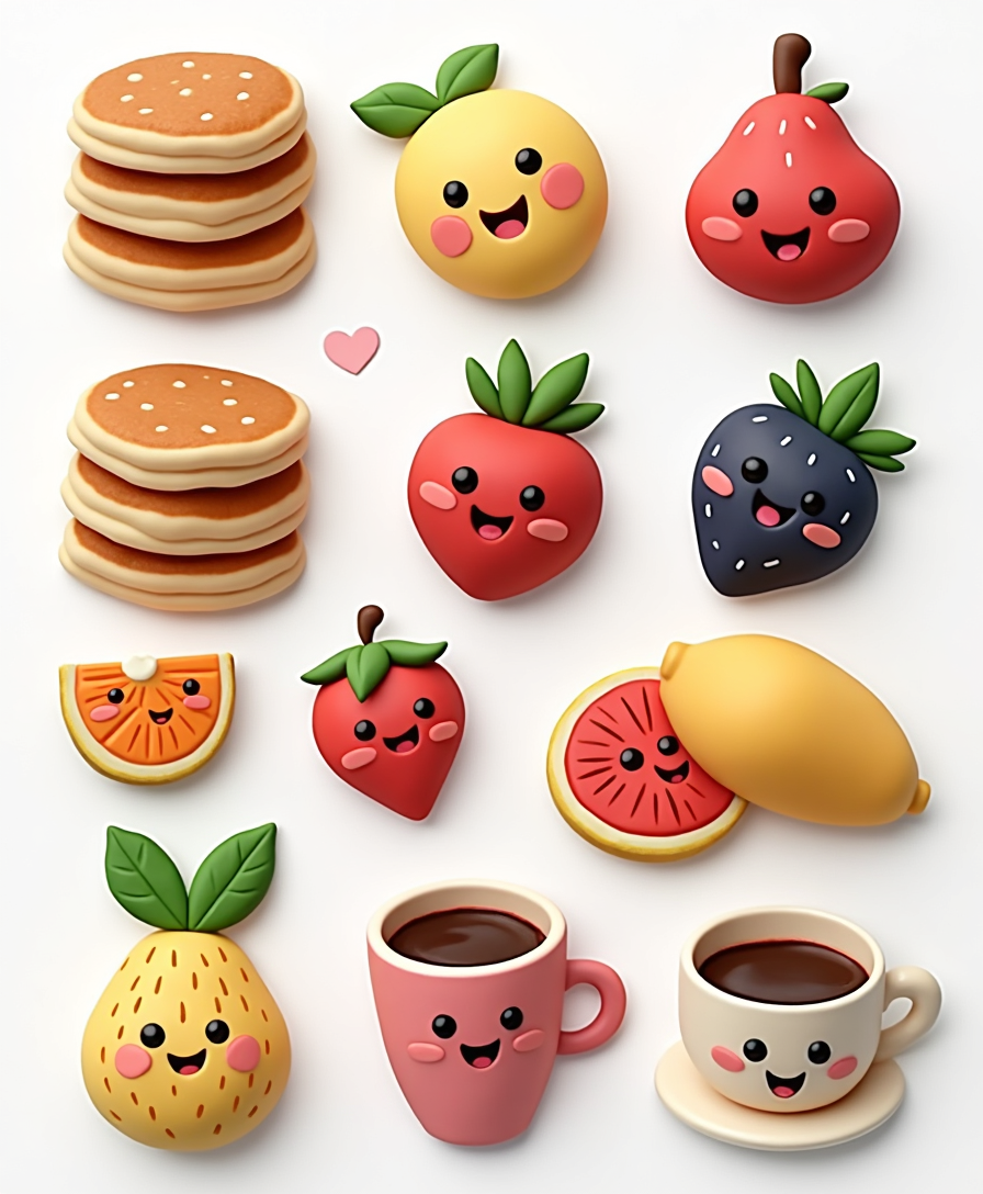 Food Art & Mini Characters - Sticker Sheet v7